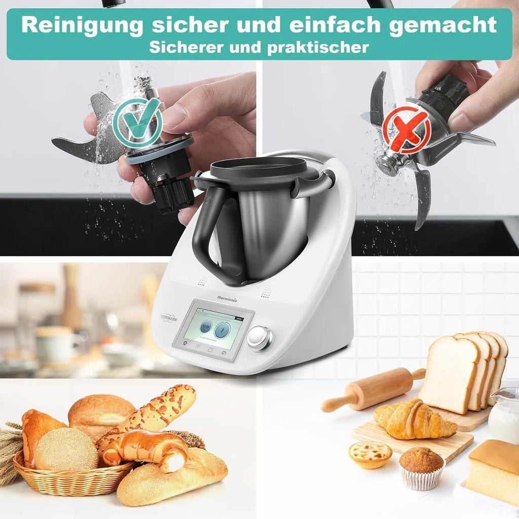 Ceramic and stainless steel dough knife replacement accessory for Thermomix TM6 and TM5 machines