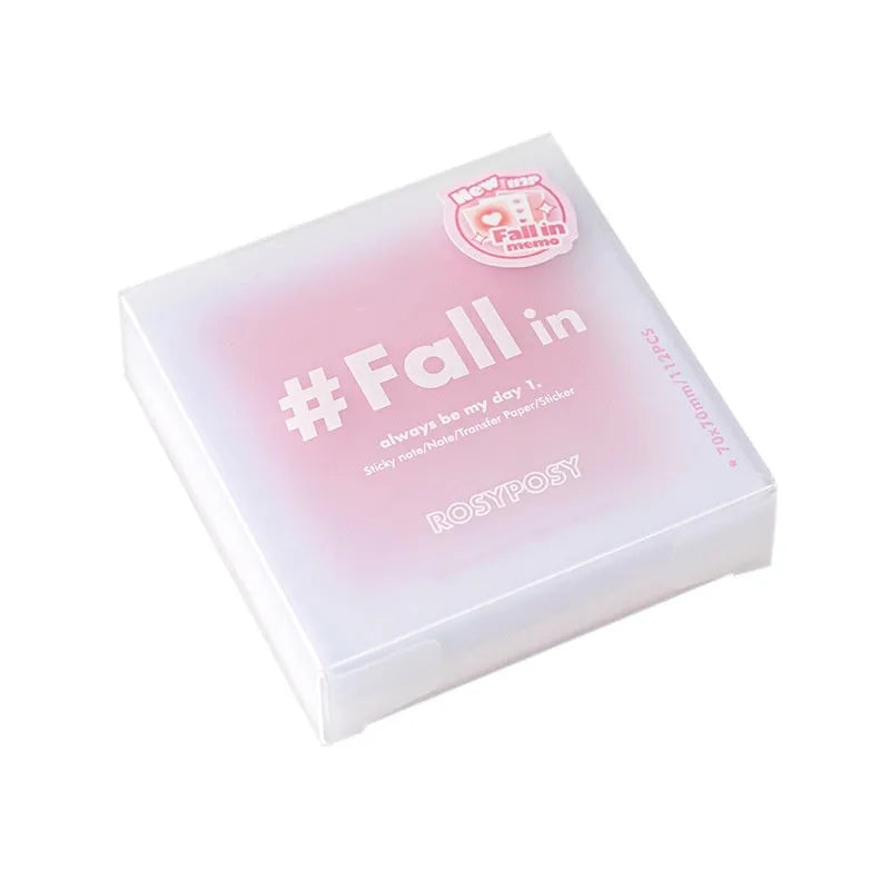 Square multifunctional notepad stationery set with gradient coloured sheets and sticky notes