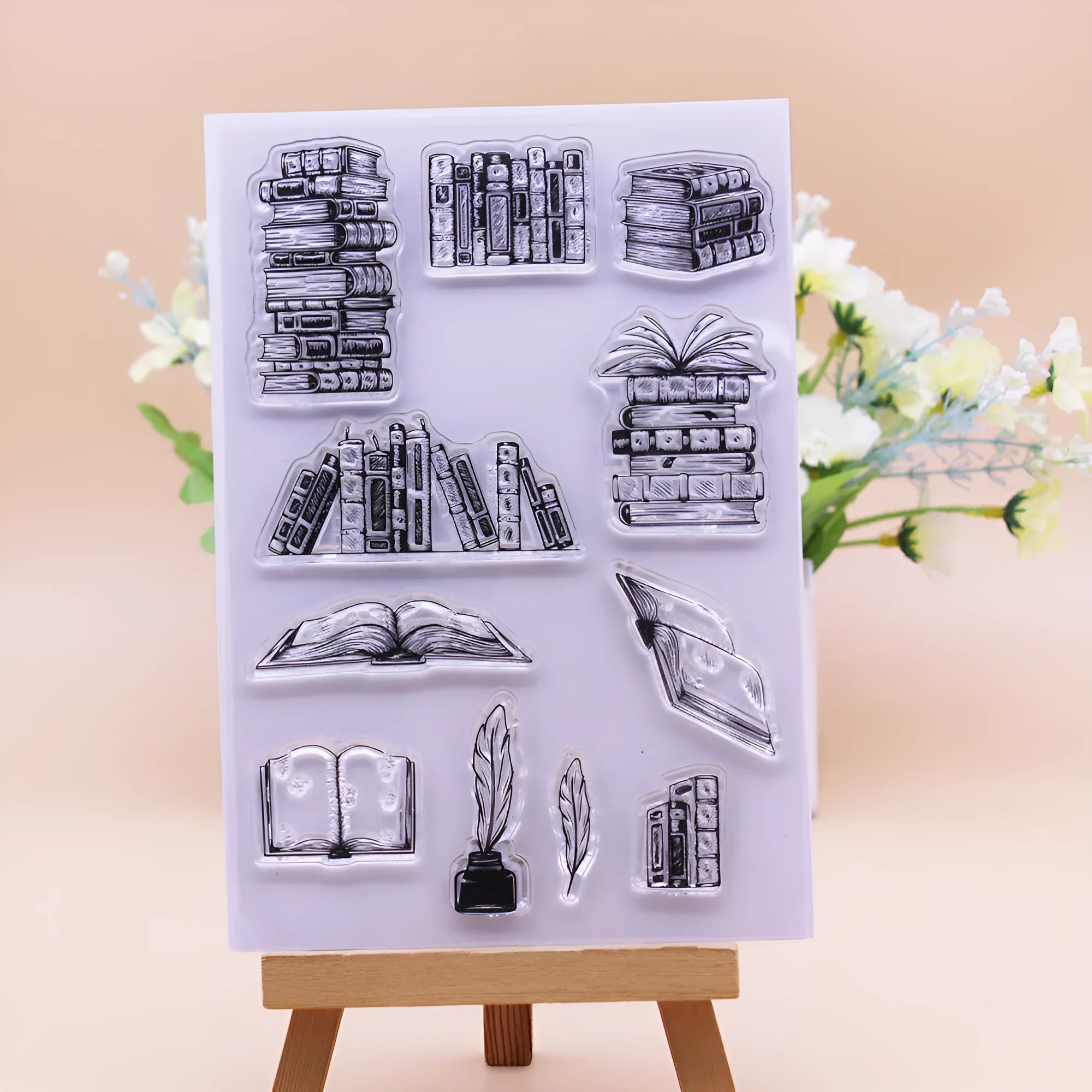 Transparent silicone craft stamp with seal design measuring 11cm by 16cm for card making