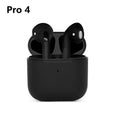 Pro4 Black wireless Bluetooth sports headset with in-ear design and waterproof construction