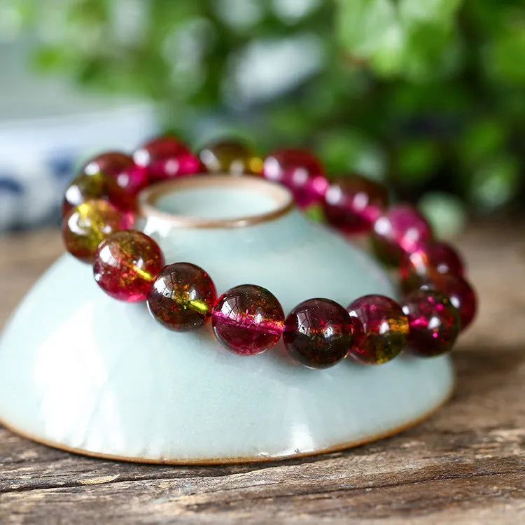 Women's watermelon crystal bracelet showing pastoral design in casual style