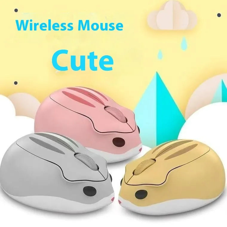Bluetooth wireless mouse with silent click in yellow, pink or grey colours