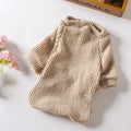 Brown cloth pullover sweater on small dog for Bichon Pomeranian breeds