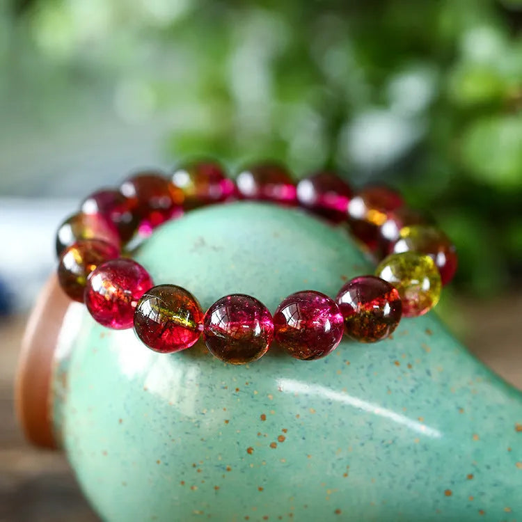 Women's watermelon crystal bracelet showing pastoral design in casual style