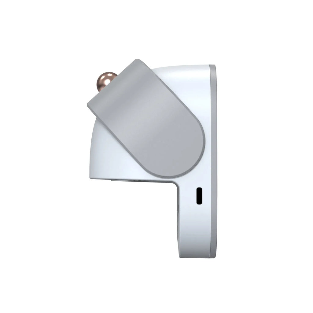 White wall-mounted smart UV toothbrush steriliser and holder with USB charging port.
