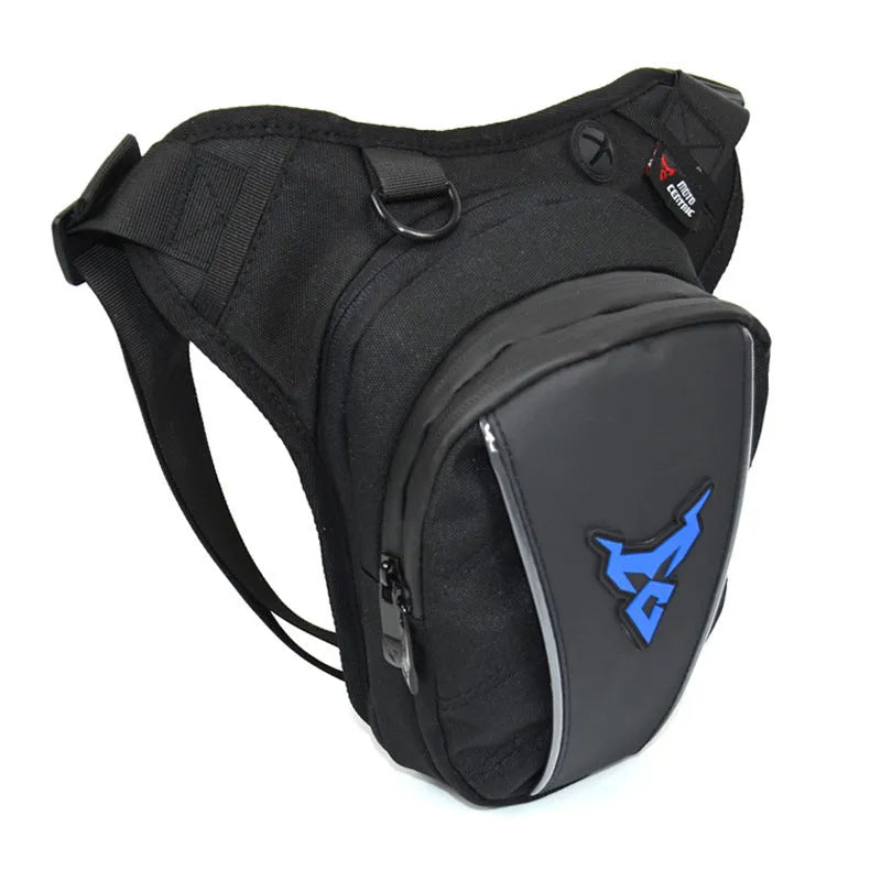 Motorcycle leg bag made of 1200D Oxford cloth in red colour with adjustable straps