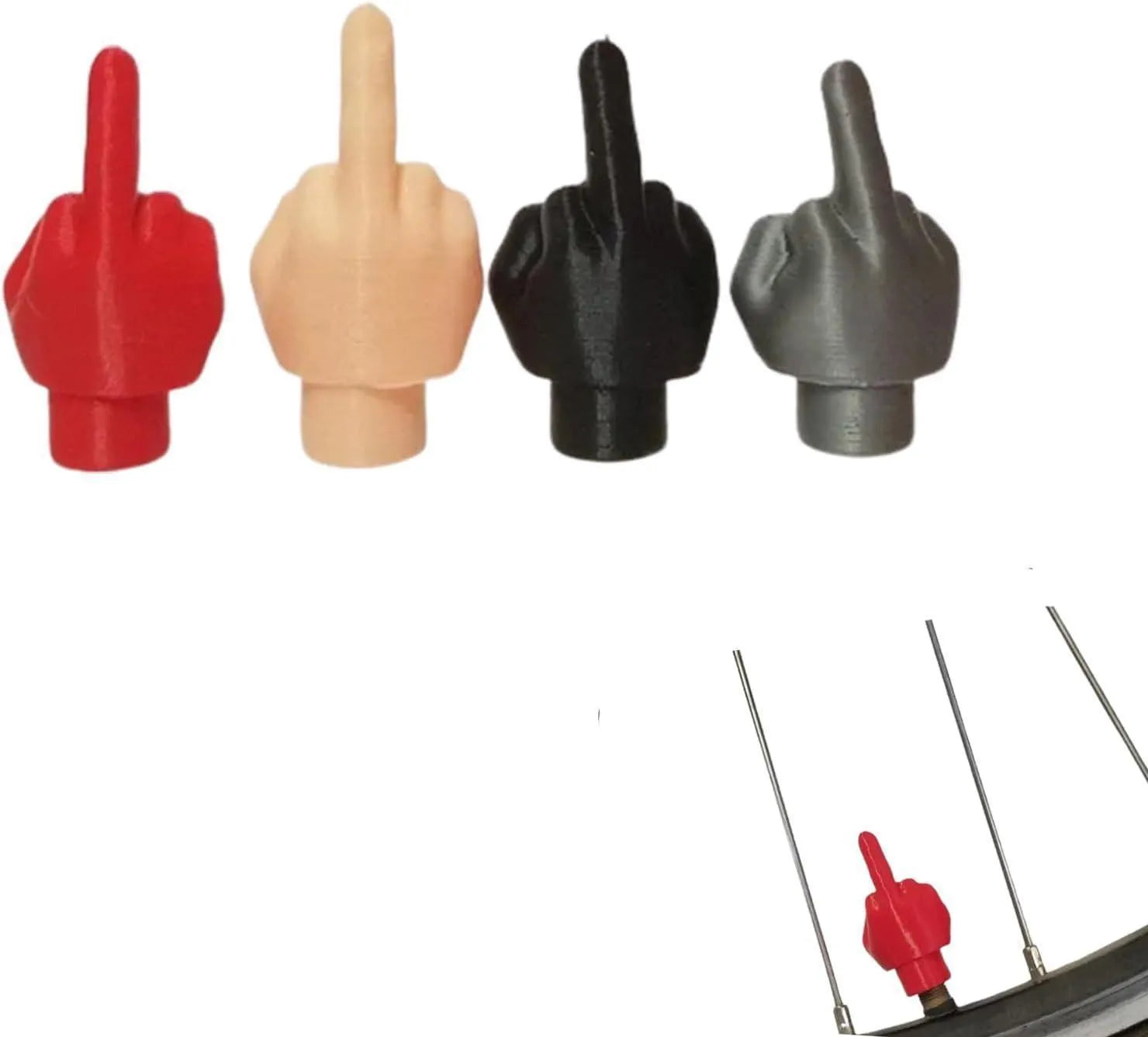 Eight car tyre valve caps, four black and four beige, made from latex rubber with standard threads