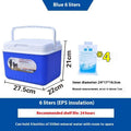 Blue aluminium foil portable cooler box with EPS insulation in multiple capacity sizes