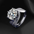 Moissanite luxury full diamond ring Style1 with brilliant moissanite centre stone and diamond-set band