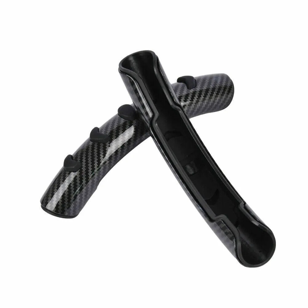 Carbon black fibre steering wheel anti-skid sleeve showing textured surface and 38cm diameter