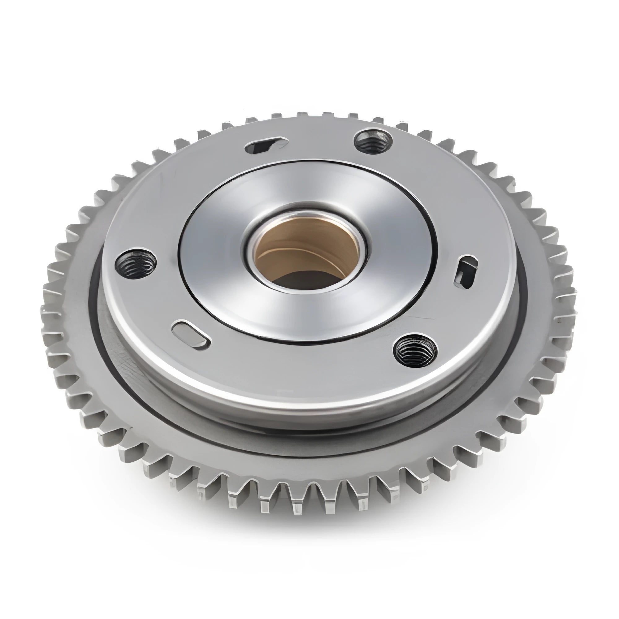 Silver metal motorcycle clutch assembly with three beads from Moto Overreach