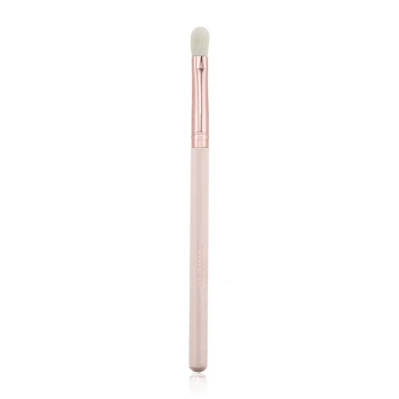 26 pink makeup brushes with wooden handles in storage bag for professional face makeup application