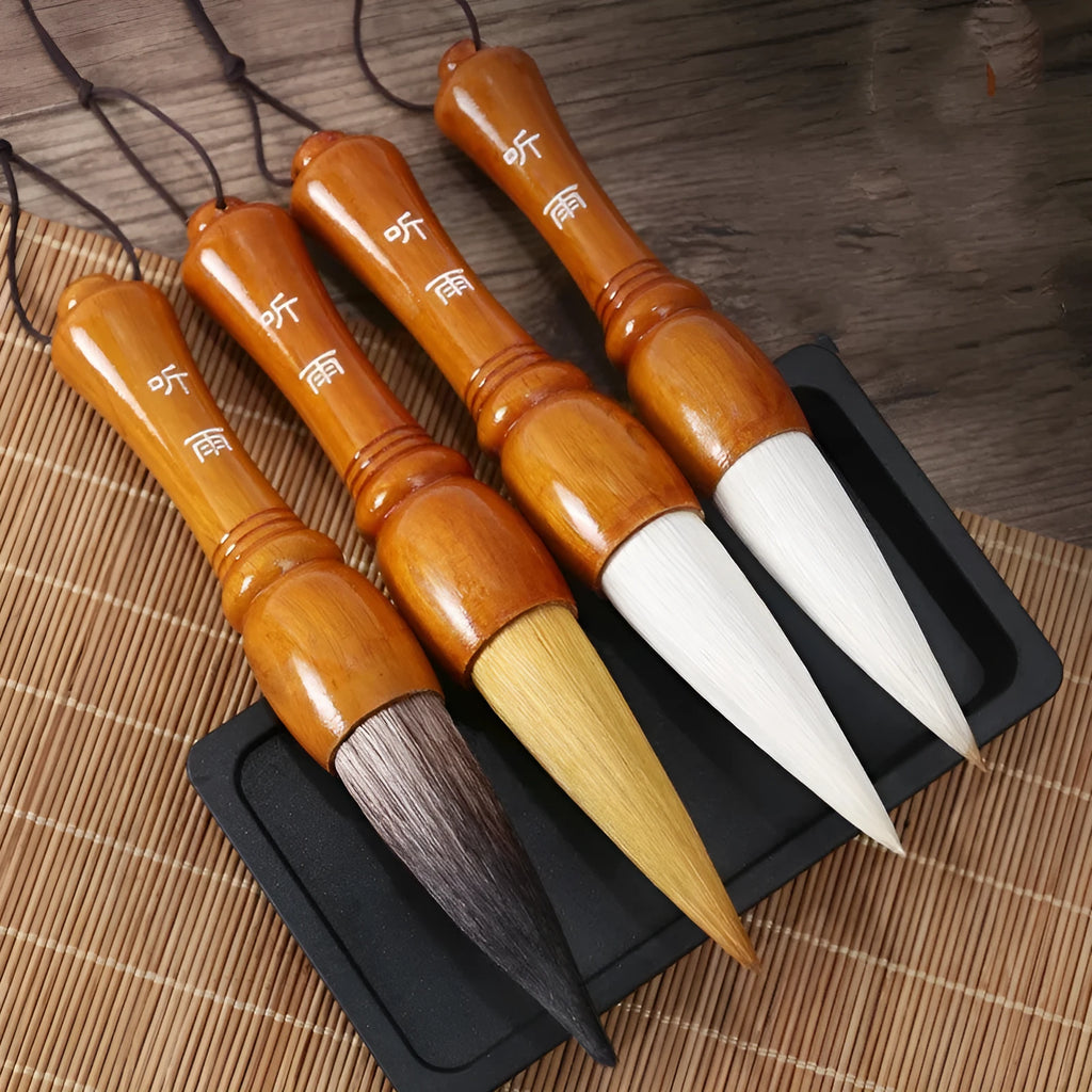 Large Chinese painting wrist brush with sheep hair nib in transparent bag