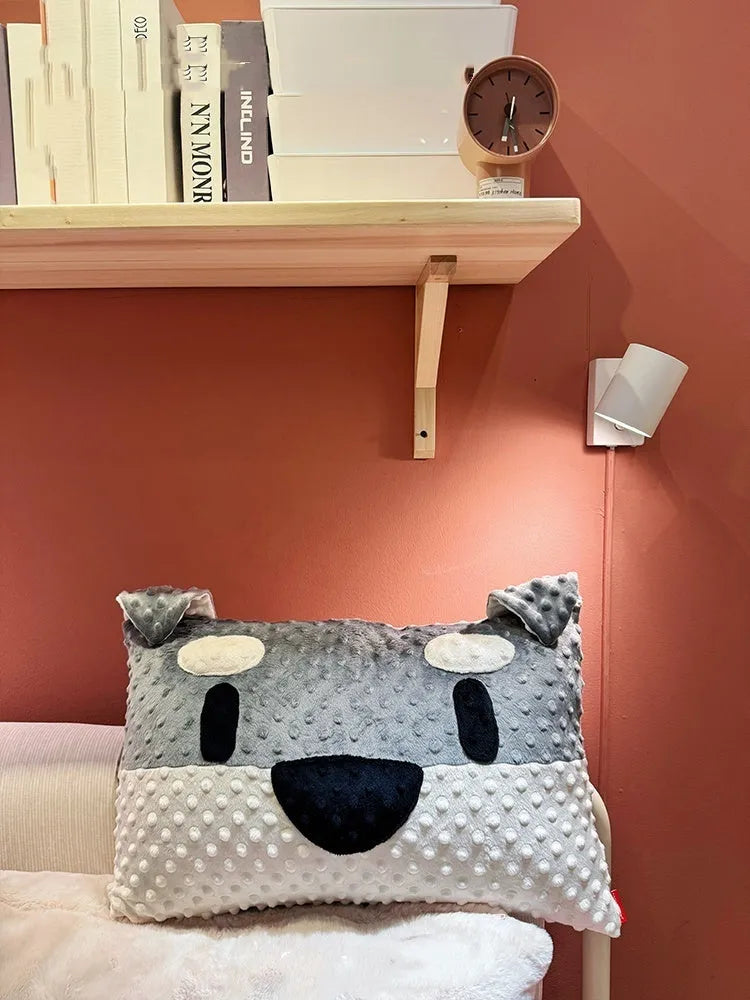 Grey and white West Highland puppy dog pillow cushion measuring 50cm by 35cm