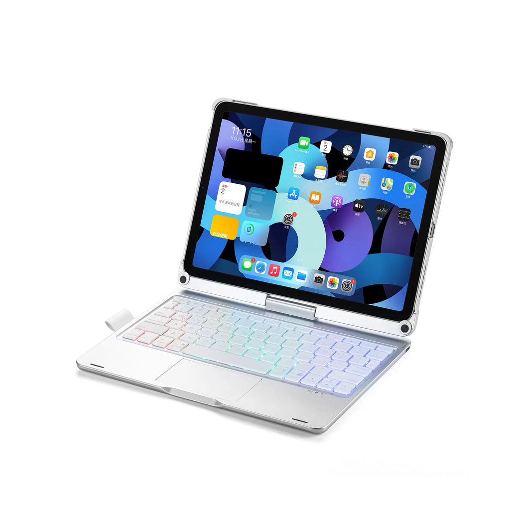 Rotating Bluetooth keyboard with backlight for iPad Pro 11 and iPad Air tablets
