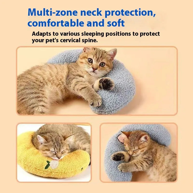 U-shaped cat neck protection pillow in moon and question mark styles