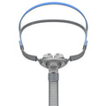 Ventilator nasal pillow mask with silicone cushion and thickened silicone headband on a plastic frame, boxed set
