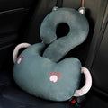 Square cartoon cushion with a question mark and animal design, 65x65cm in size.