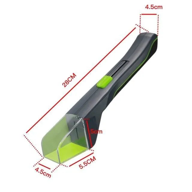 Green plastic handheld insect catcher for garden and grass pest control