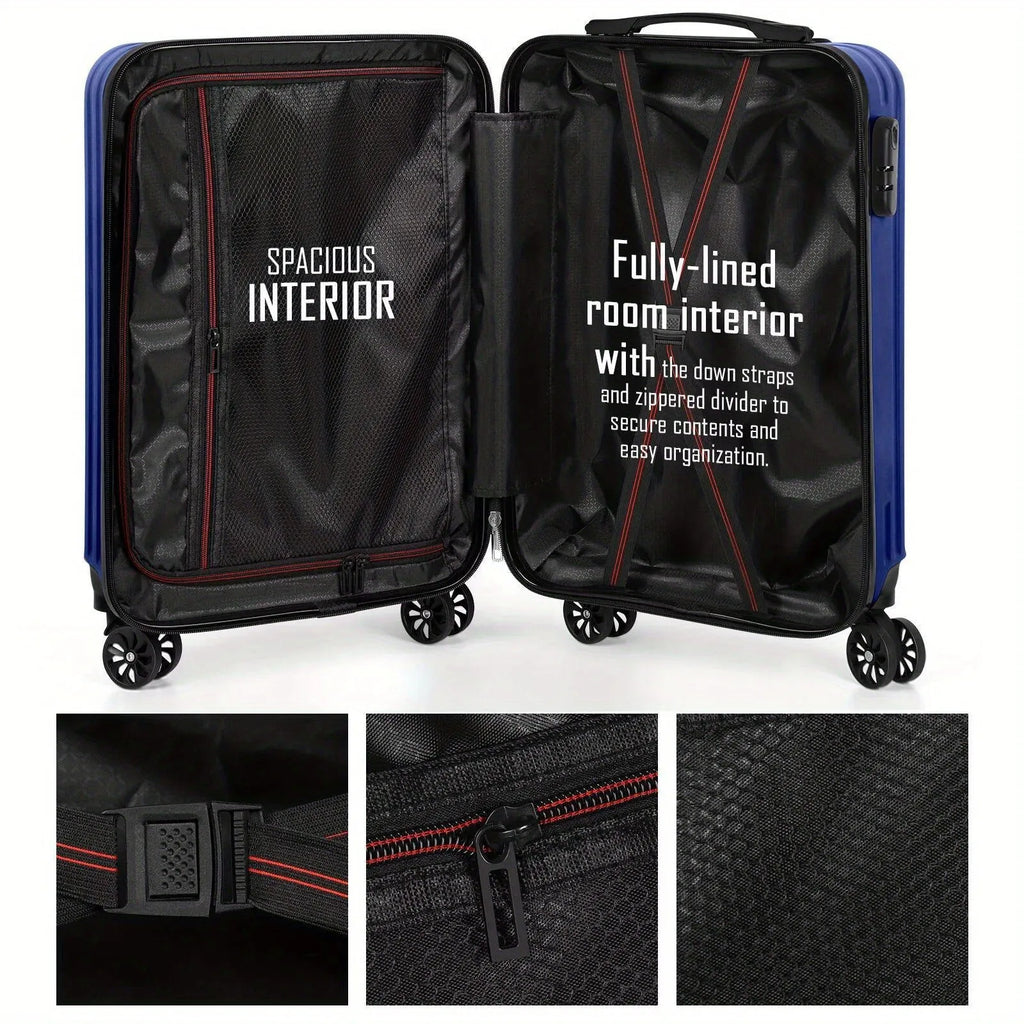 Aluminium alloy suitcase travel set showing 14in and 20in trunks with towel accessory