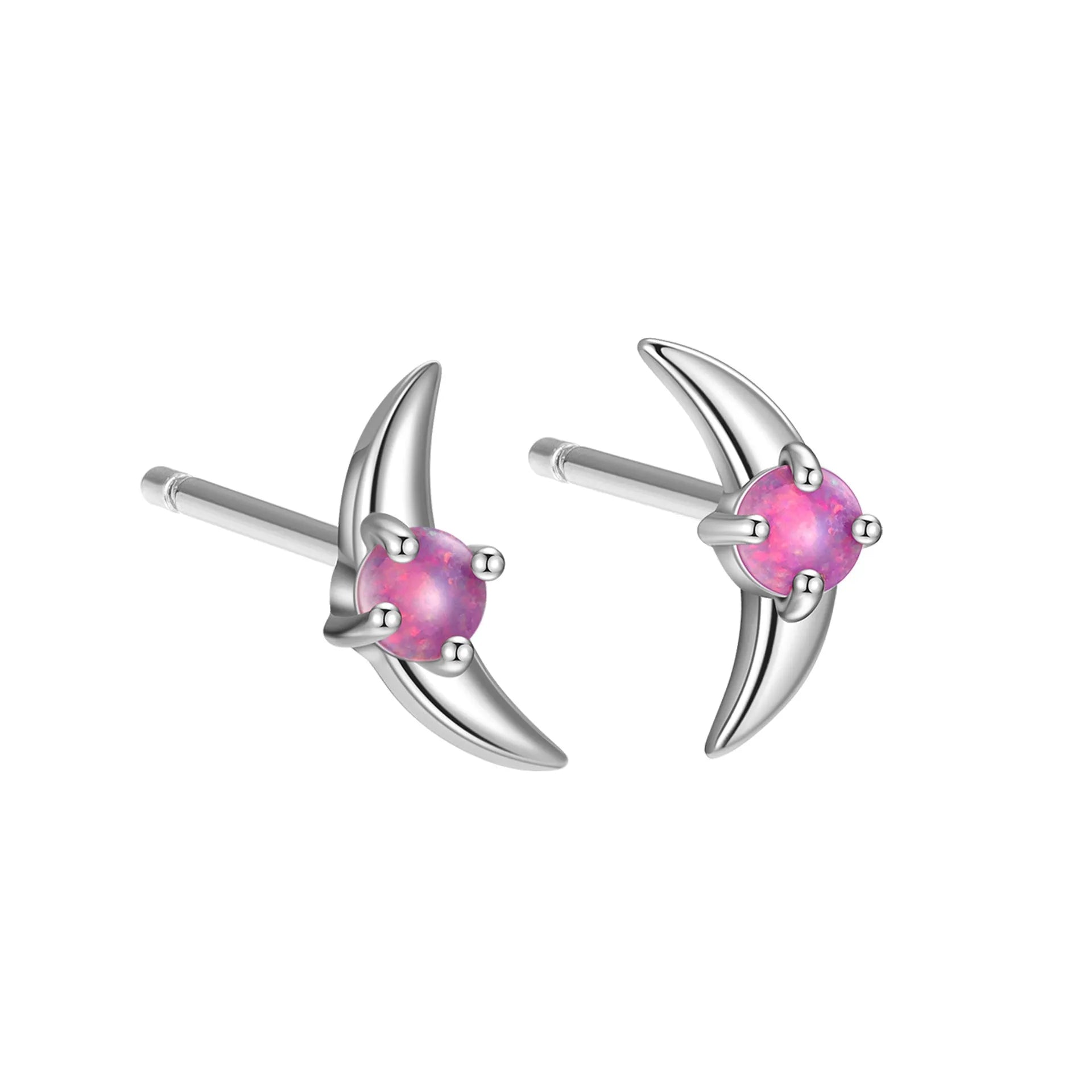 A pair of women's geometric earrings made from 925 silver, shown in gold plating with a blue stone accent.