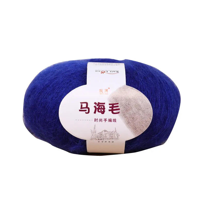 Mohair scarf DIY kit with wool balls and Inverness thread for hand-weaving in 34 colour options