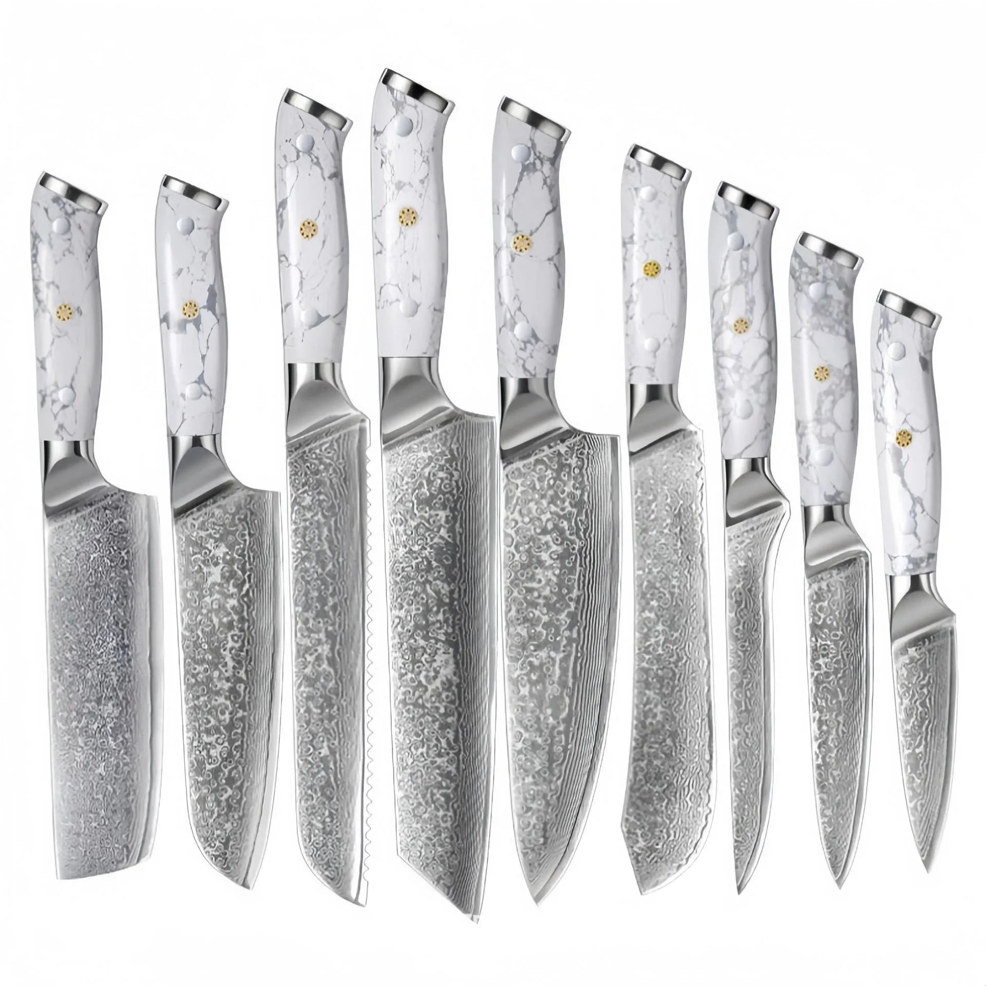 Damascus VG10 steel combined chef's knife with 21cm blade for multi-purpose kitchen use