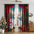 3D digital printed Christmas curtains in polyester with sunshade function and modern design