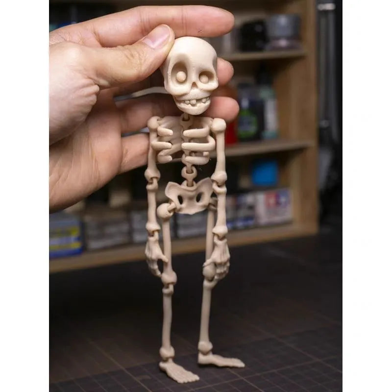 3D printed PLA skull refrigerator magnet ornament in modern art style