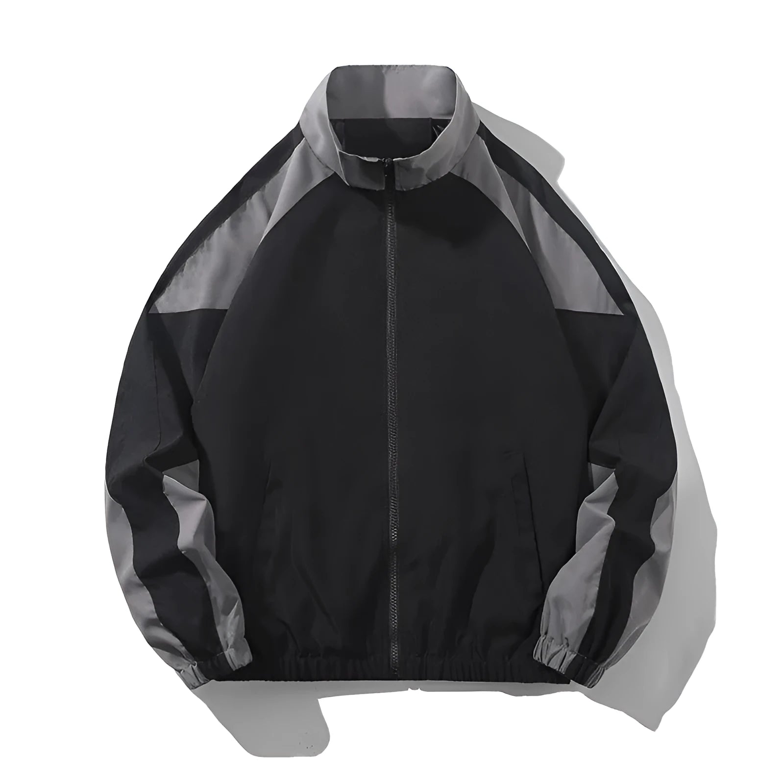 Men's casual jacket with contrast stitching and side pockets in polyester fabric