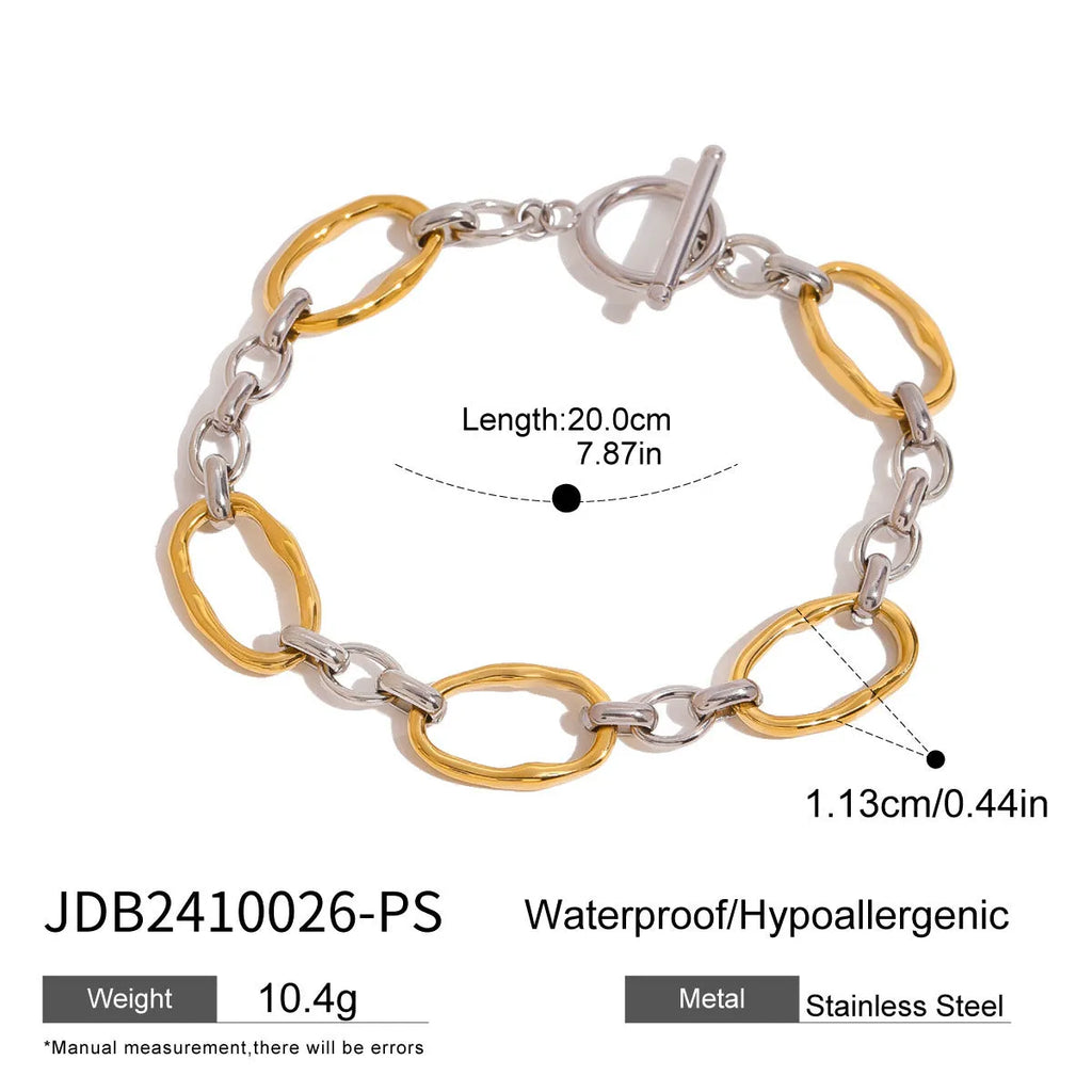 Women's stainless steel geometric line bracelet colour matching JDB2410026PS Ins style