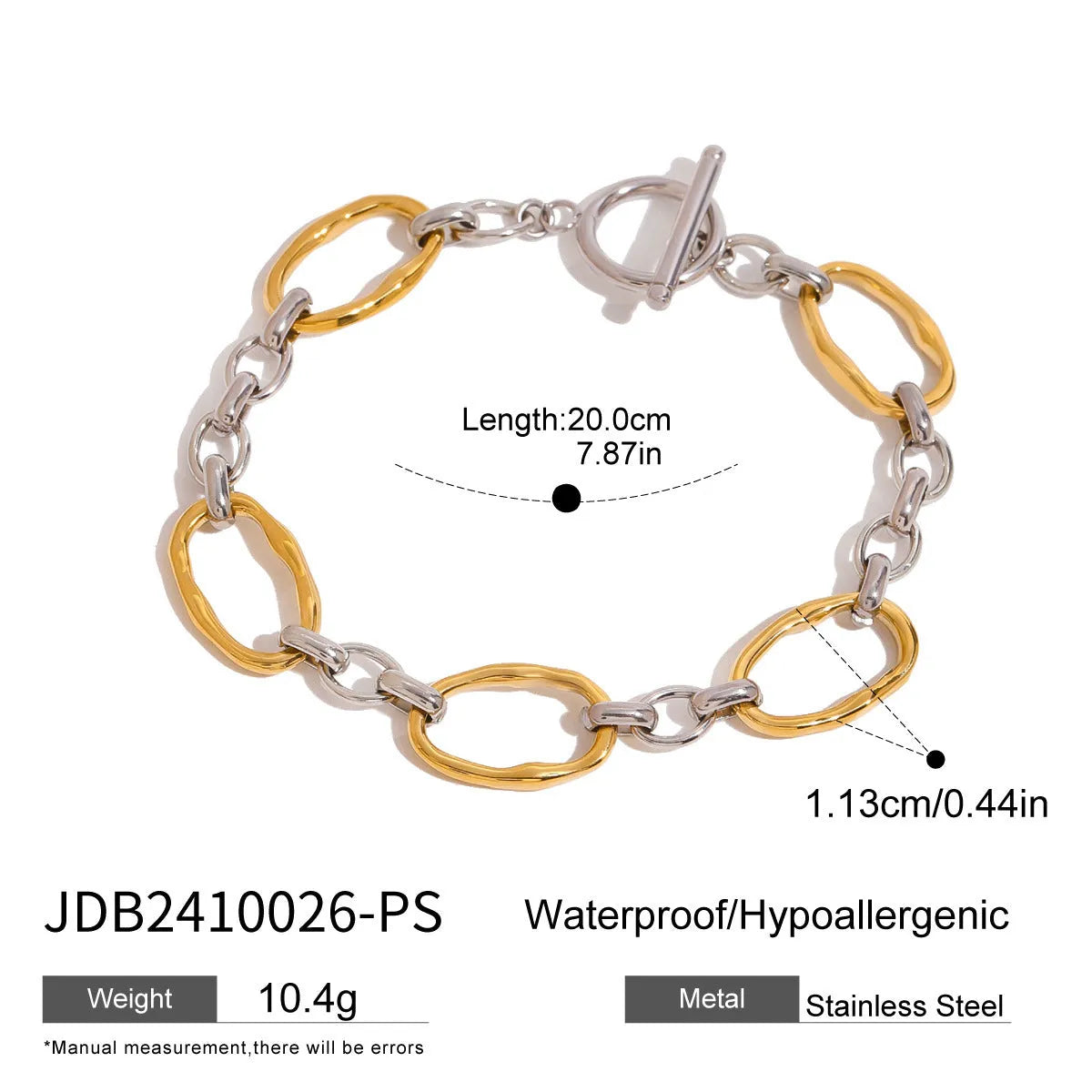 Women's stainless steel geometric line bracelet colour matching JDB2410026PS Ins style