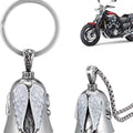Antique gold angel feather keychain and necklace set with vintage wing pendant design