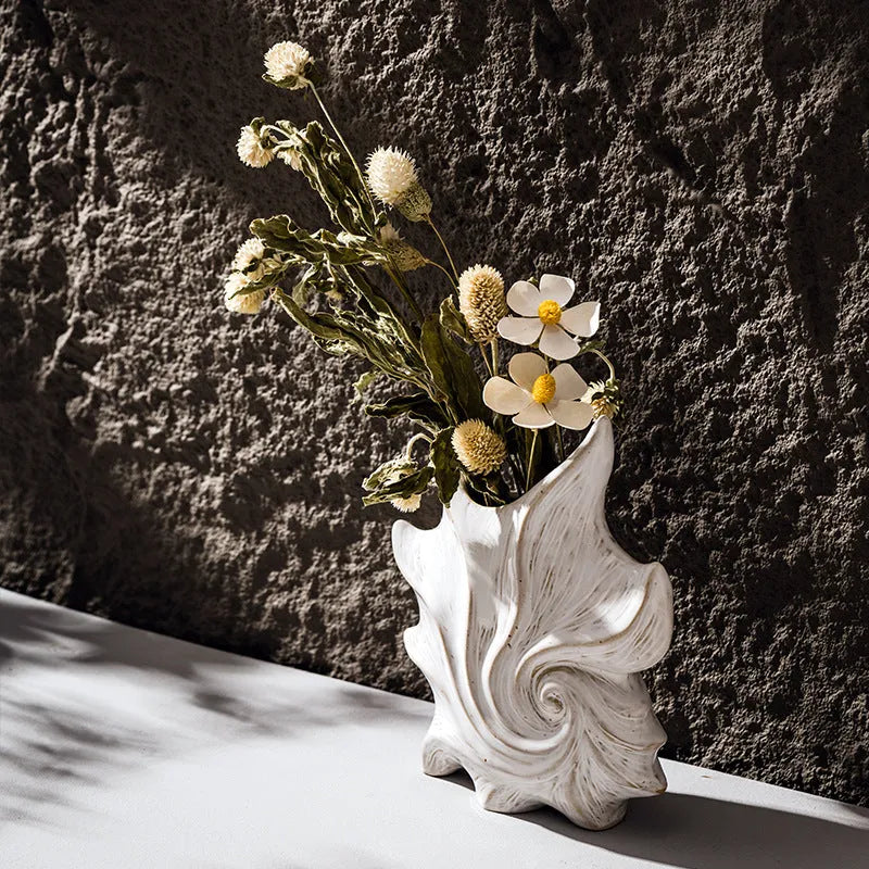 French art ceramic vase with coloured glaze finish in retro creative European style design
