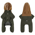 British style waterproof dustproof dog jacket in polyester available in multiple sizes and colours