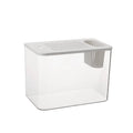 Medium plastic betta fish tank with cover in living room setting showing black and white colour options