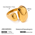 Women's stainless steel geometric open ring in electroplated colour JDR2405081