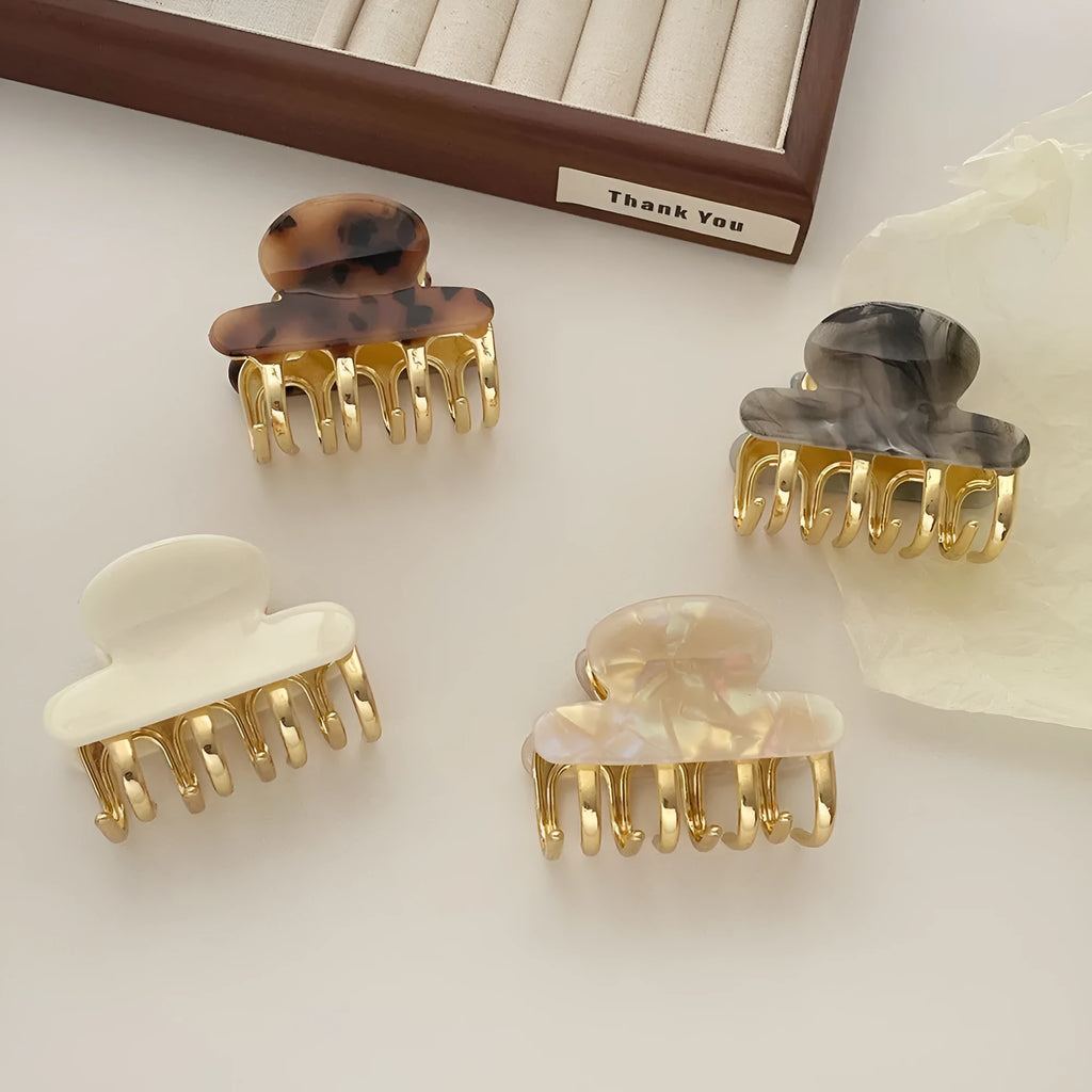 Dopamine retro acetate medium metal grip barrettes in four R08 colour variants