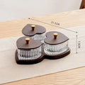 Glass dim sum plate with coloured glaze and transparent heart-shaped lids in multiple grid configurations