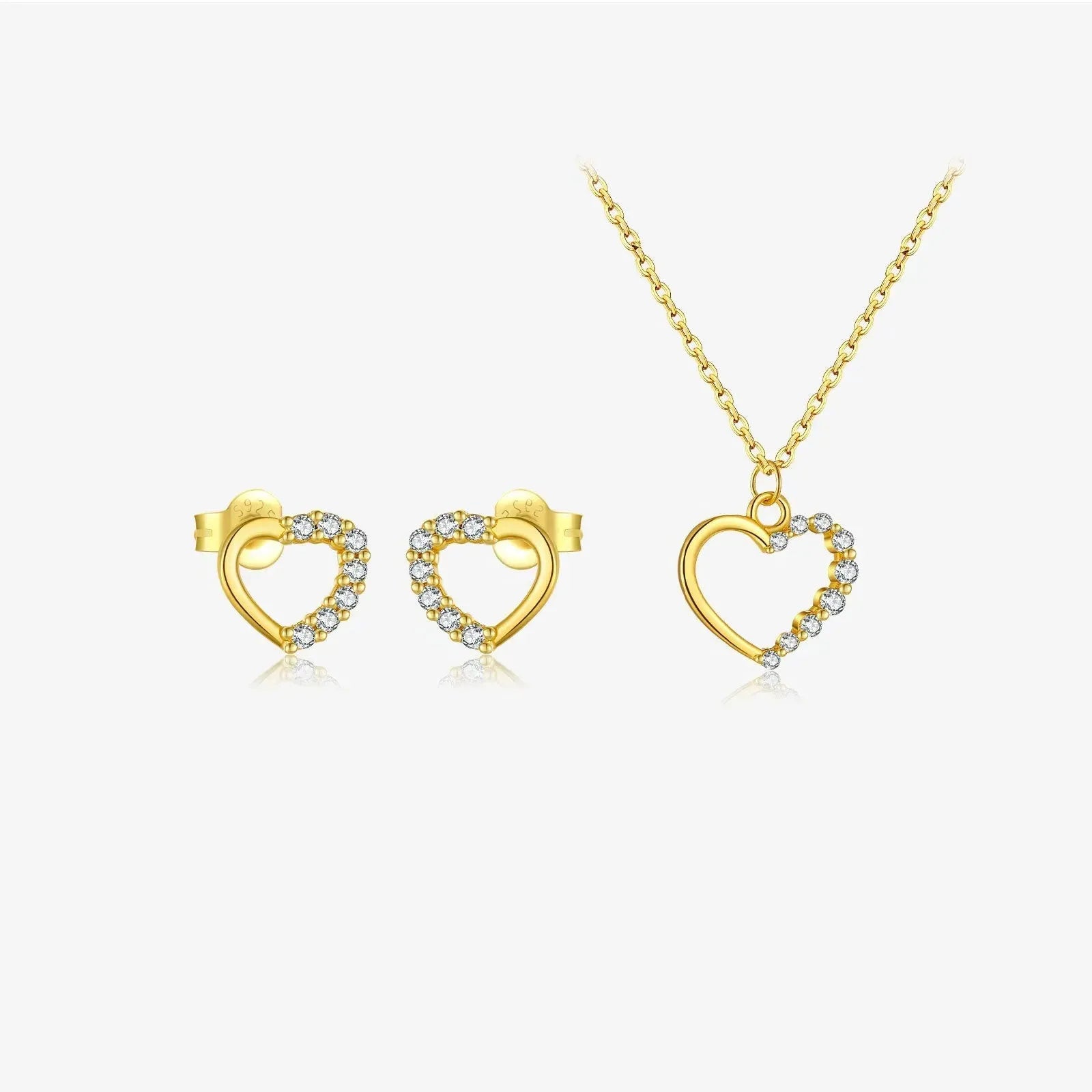 925 sterling silver hollow heart necklace in white gold finish on regular chain for women fashion OL style