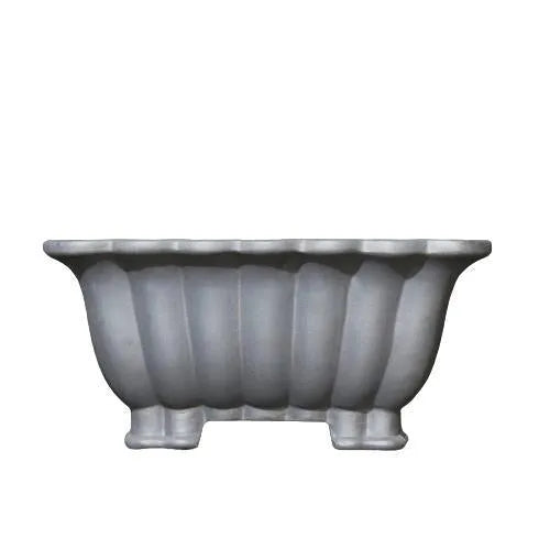 Square purple sand ceramic bonsai pot with 37cm inner diameter and classical warp device design