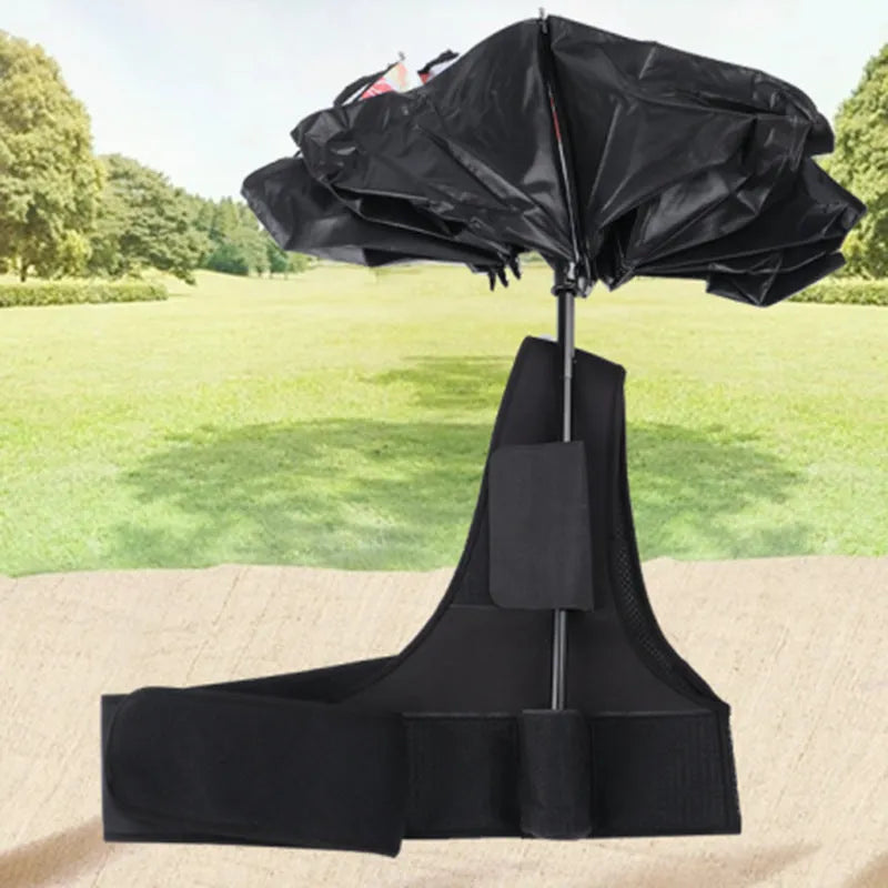 Portable umbrella holder with fixed shoulder strap black diving cloth for manual umbrellas