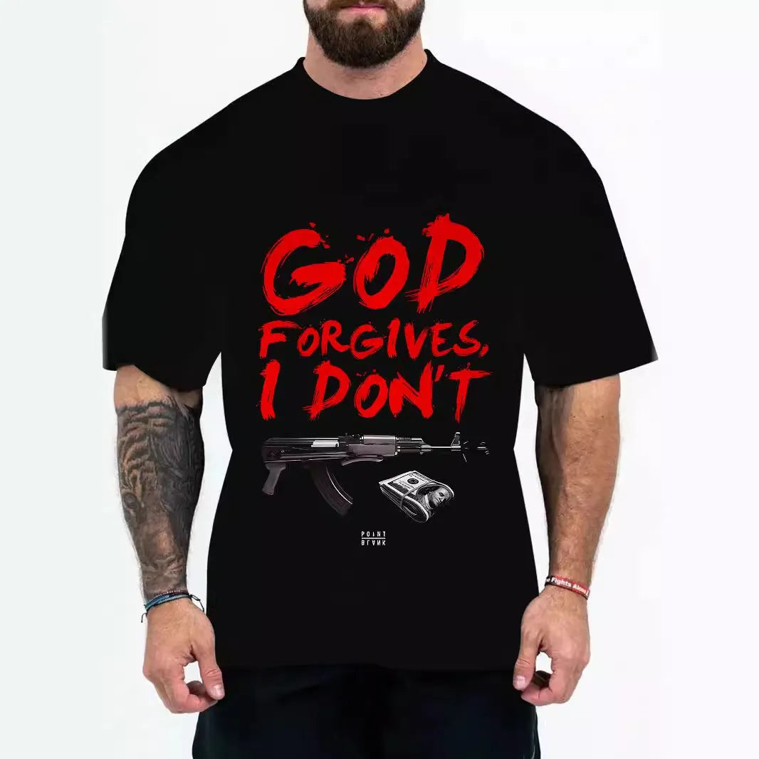 Men's loose fit short sleeve t-shirt with Coloured Letters design in chemical fibre blend, front view