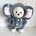 Grey plush elephant jumpsuit suit for 30cm tall bear doll clothing