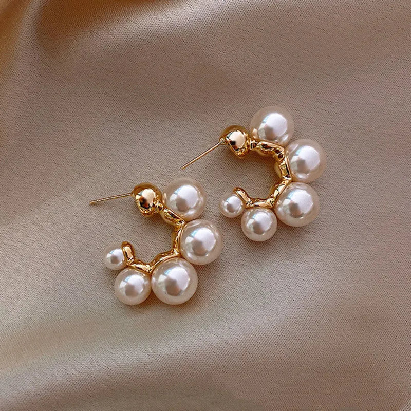 Red bell-shaped alloy earrings for women with white colour option
