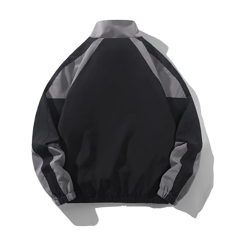 Men's casual jacket with contrast stitching and side pockets in polyester fabric