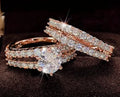 2-in-1 female ring set in alloy with fully jewelled design showing silver, gold, and rose gold colour options