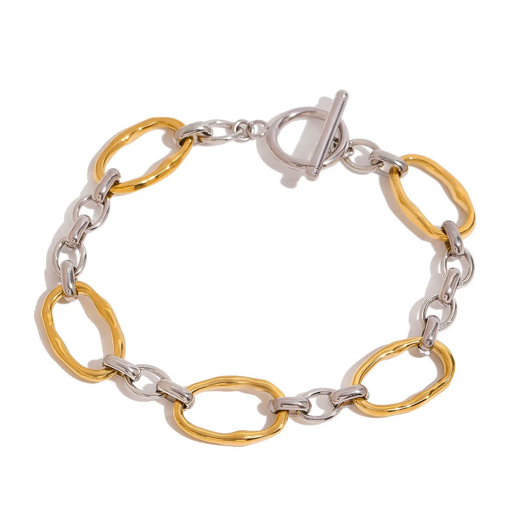 Women's stainless steel geometric line bracelet colour matching JDB2410026PS Ins style