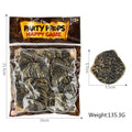 Plastic Roman coins bulk pack showing gold, silver, and bronze antique finishes.