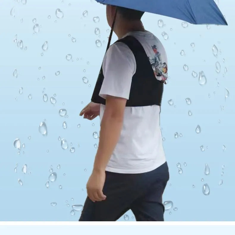 Portable umbrella holder with fixed shoulder strap black diving cloth for manual umbrellas